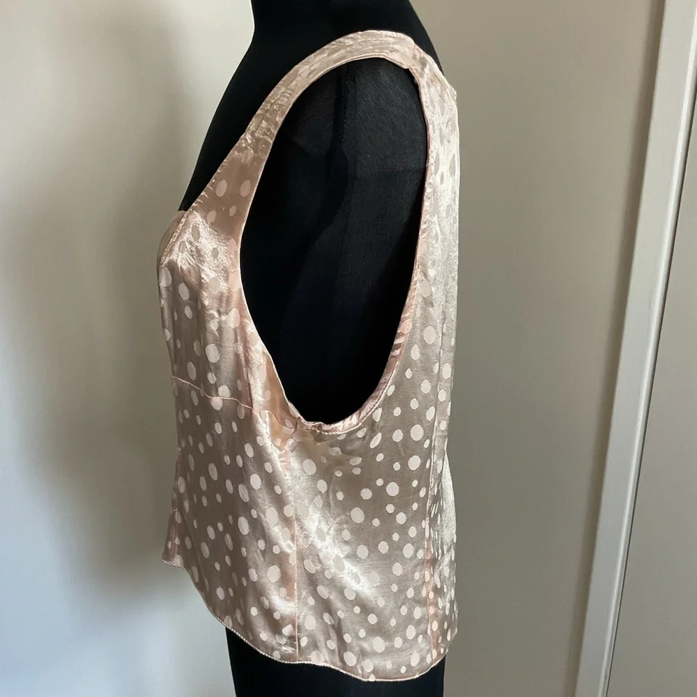 NWOT Topshop Cream Polka Dot Sleeveless Blouse Casual Chic Womenβs Size 14 - Picture 7 of 8